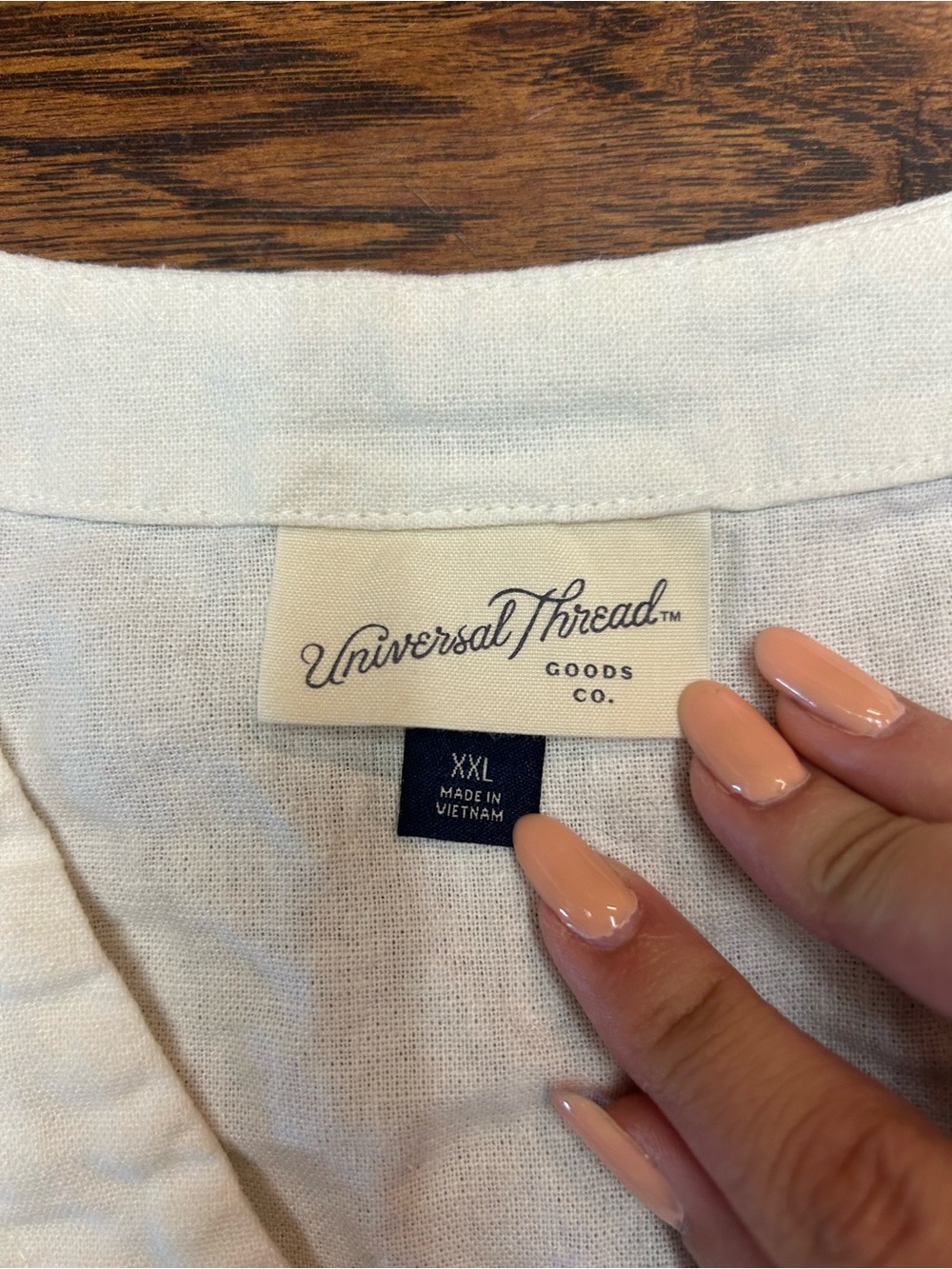 Universal Thread White Linen V-Neck Babydoll dress - Picture 4 of 7
